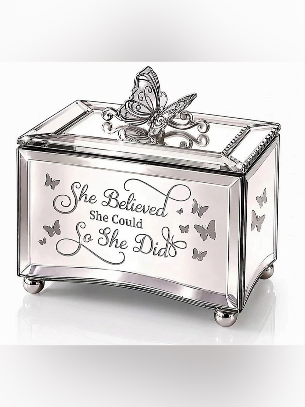 The Bradford Exchange “She Believed She Could” Mirrored Music Box